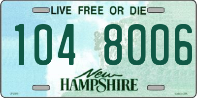 NH license plate 1048006
