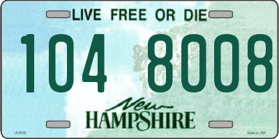 NH license plate 1048008