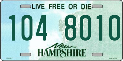 NH license plate 1048010