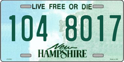 NH license plate 1048017