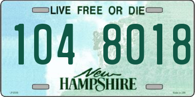 NH license plate 1048018