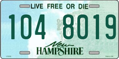 NH license plate 1048019