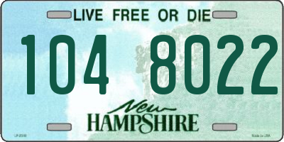 NH license plate 1048022