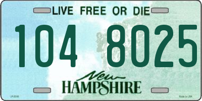 NH license plate 1048025