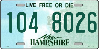 NH license plate 1048026