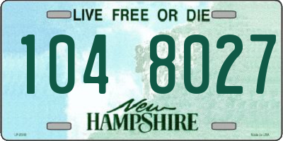 NH license plate 1048027