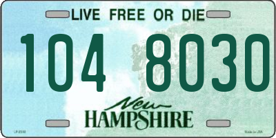 NH license plate 1048030