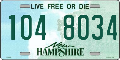 NH license plate 1048034