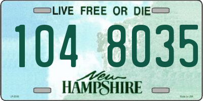 NH license plate 1048035