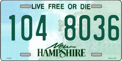 NH license plate 1048036