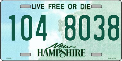 NH license plate 1048038