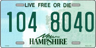 NH license plate 1048040