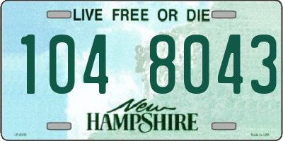 NH license plate 1048043