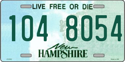 NH license plate 1048054