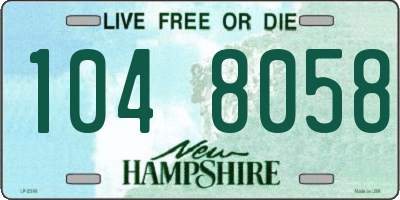 NH license plate 1048058