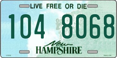 NH license plate 1048068