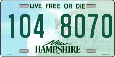 NH license plate 1048070