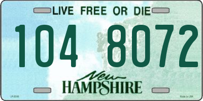 NH license plate 1048072