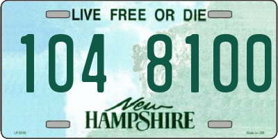 NH license plate 1048100