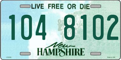 NH license plate 1048102