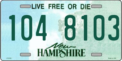 NH license plate 1048103