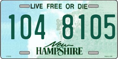 NH license plate 1048105