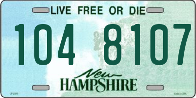 NH license plate 1048107