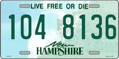 NH license plate 1048136