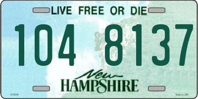 NH license plate 1048137