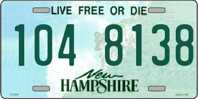 NH license plate 1048138
