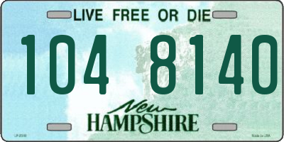 NH license plate 1048140