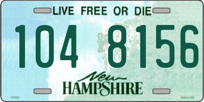NH license plate 1048156