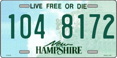NH license plate 1048172