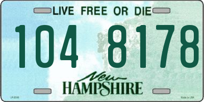 NH license plate 1048178