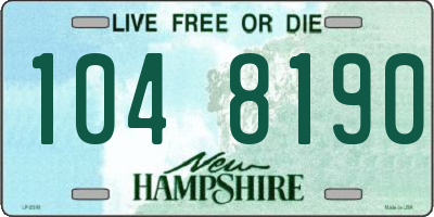 NH license plate 1048190