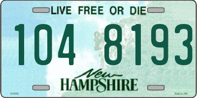 NH license plate 1048193
