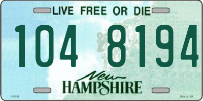 NH license plate 1048194