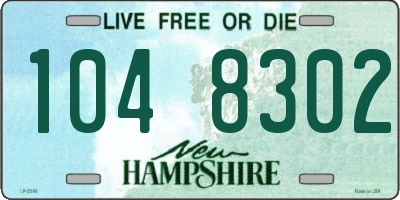 NH license plate 1048302