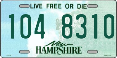 NH license plate 1048310
