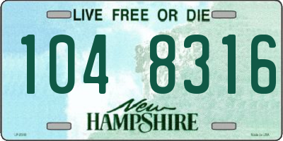 NH license plate 1048316