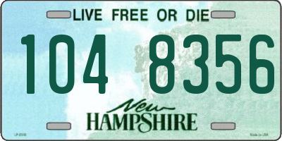 NH license plate 1048356