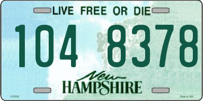 NH license plate 1048378