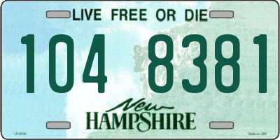 NH license plate 1048381