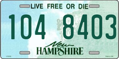 NH license plate 1048403