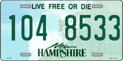 NH license plate 1048533