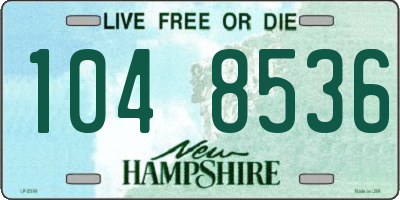 NH license plate 1048536