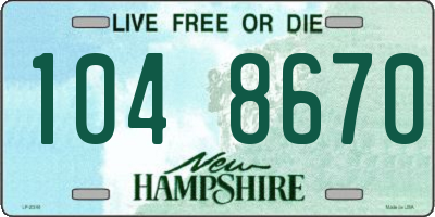 NH license plate 1048670