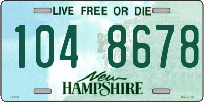 NH license plate 1048678