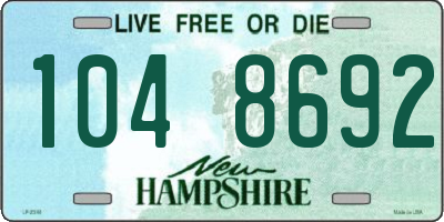 NH license plate 1048692