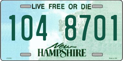 NH license plate 1048701